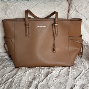 Michael Kors Tan Saffiano Leather Tote with Matching Wallet